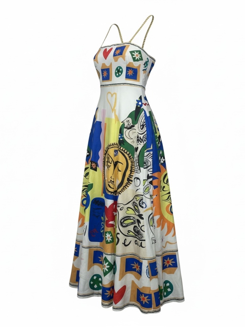Graphic Maxi Dress with Sun & Icon Print